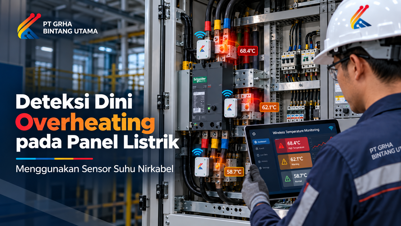 Wireless temperature sensor for electrical panels detecting overheating and monitoring temperature in real time. Wireless temperature sensor for electrical panels detecting overheating and monitoring temperature in real time.
